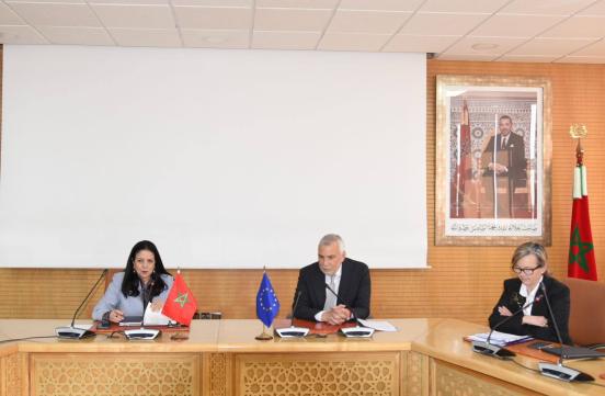 Rencontre de Mme la Ministre, le mardi 13 mai 2025, d'une délégation de l’UE. Les deux parties ont échangé sur les priorités de la transformation numérique, l’importance de la cybersécurité, la digitalisation et réforme de l’administration publique. 