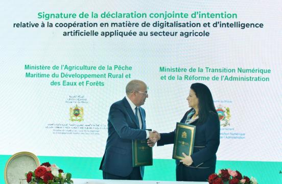 Signature de la déclaration d'intention conjointe d’intention relative à la coopération en matière de la digitalisation et d’intelligence artificielle au secteur agricole.