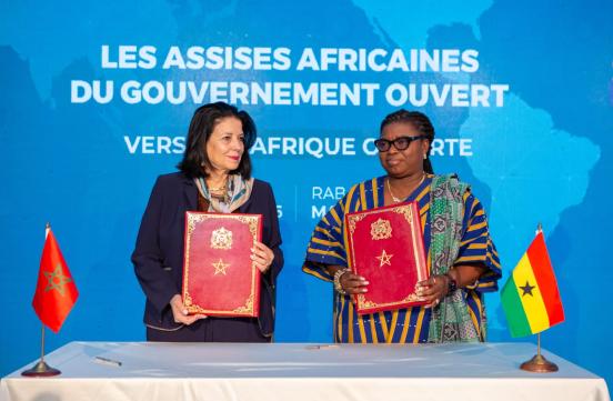 Signature d’une déclaration d’intention entre le Royaume du Maroc et la République du Ghana, visant le renforcement de la coopération dans les domaines de la transformation numérique, la modernisation de l’administration et l’amélioration de la qualité des services publics.