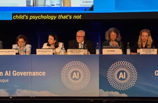 Dans le cadre du Dialogue mondial des UN sur la gouvernance de l’IA organisé à Genève, Madame la Ministre est intervenue lors du panel de très haut niveau consacré au respect, à la protection et à la promotion des droits humains à l’ère de l’IA.
