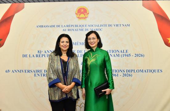 Madame Amal El Fallah Seghrouchni, a représenté le Gouvernement du Royaume du Maroc, ce lundi 14 septembre 2026 à Rabat, à la célébration de la Fête nationale de la République socialiste du Vietnam.